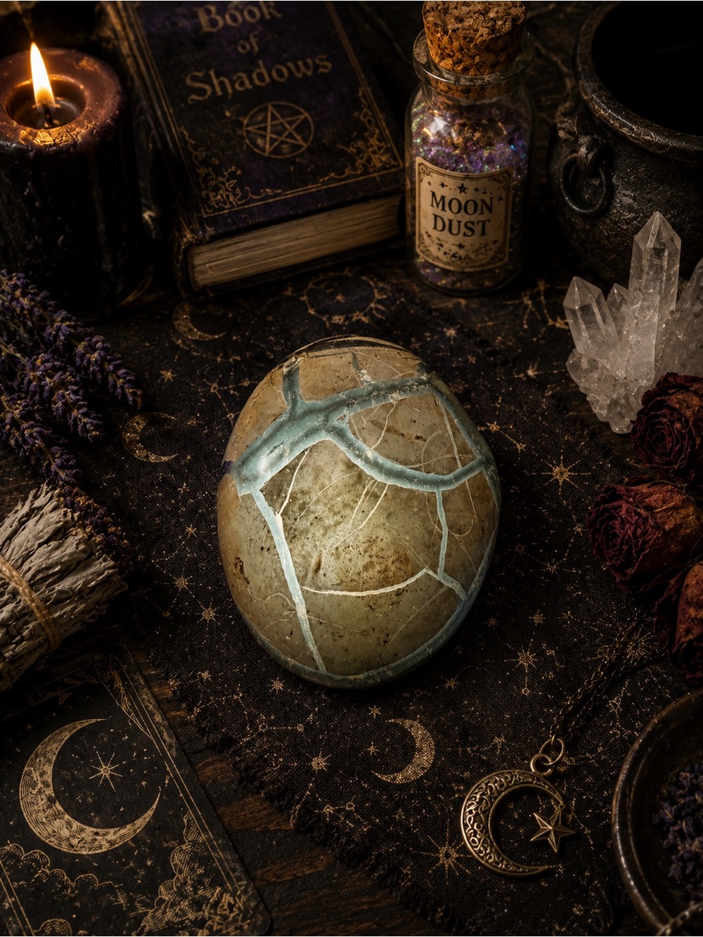 Septarian Egg w/ Quartz & Calcite - Picture 3 of 4